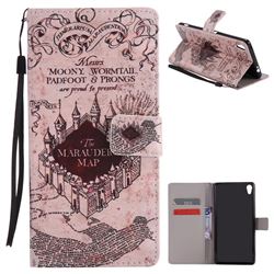 Castle The Marauders Map PU Leather Wallet Case for Sony Xperia XA Ultra