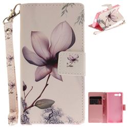 Magnolia Flower Hand Strap Leather Wallet Case for Sony Xperia X Compact X Mini