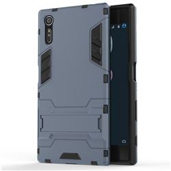 Armor Premium Tactical Grip Kickstand Shockproof Dual Layer Rugged Hard Cover for Sony Xperia XZ XZs - Navy