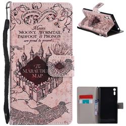 Castle The Marauders Map PU Leather Wallet Case for Sony Xperia XZ