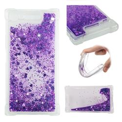 Dynamic Liquid Glitter Sand Quicksand Star TPU Case for Sony Xperia XZ1 - Purple