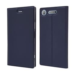 Ultra Slim Card Magnetic Automatic Suction Leather Wallet Case for Sony Xperia XZ1 - Royal Blue