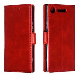 Retro Classic Calf Pattern Leather Wallet Phone Case for Sony Xperia XZ1 - Red
