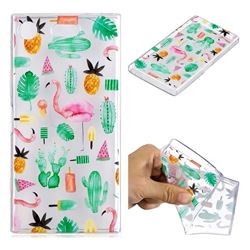 Cactus Flamingos Super Clear Soft TPU Back Cover for Sony Xperia XZ1 Compact