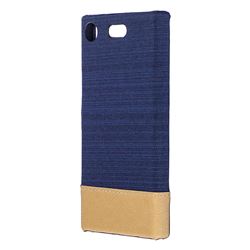 Canvas Cloth Coated Plastic Back Cover for Sony Xperia XZ1 Compact - Dark Blue