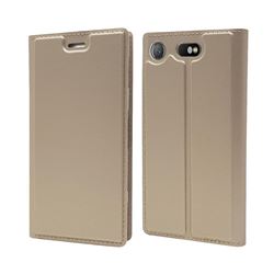 Ultra Slim Card Magnetic Automatic Suction Leather Wallet Case for Sony Xperia XZ1 Compact - Champagne