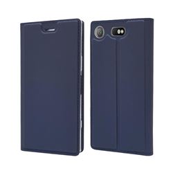 Ultra Slim Card Magnetic Automatic Suction Leather Wallet Case for Sony Xperia XZ1 Compact - Royal Blue