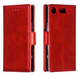 Retro Classic Calf Pattern Leather Wallet Phone Case for Sony Xperia XZ1 Compact - Red