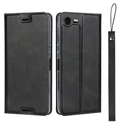 Calf Pattern Magnetic Automatic Suction Leather Wallet Case for Sony Xperia XZ1 Compact - Black