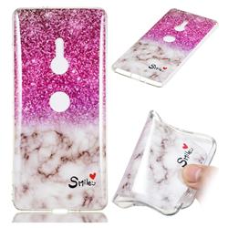 Love Smoke Purple Soft TPU Marble Pattern Phone Case for Sony Xperia XZ2
