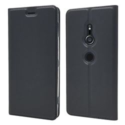 Ultra Slim Card Magnetic Automatic Suction Leather Wallet Case for Sony Xperia XZ2 - Star Grey