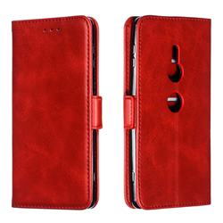 Retro Classic Calf Pattern Leather Wallet Phone Case for Sony Xperia XZ2 - Red