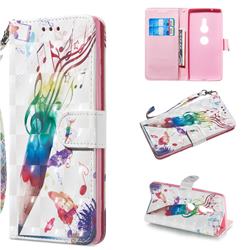 Music Pen 3D Painted Leather Wallet Phone Case for Sony Xperia XZ2