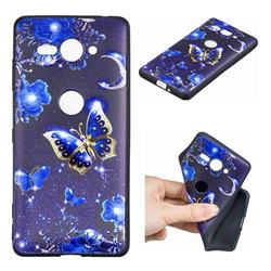 Phnom Penh Butterfly 3D Embossed Relief Black TPU Cell Phone Back Cover for Sony Xperia XZ2 Compact