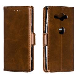Retro Classic Calf Pattern Leather Wallet Phone Case for Sony Xperia XZ2 Compact - Brown