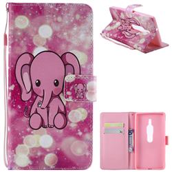 Pink Elephant PU Leather Wallet Case for Sony Xperia XZ2 Premium