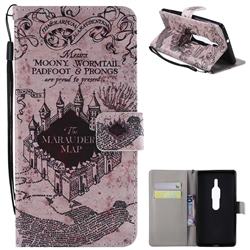 Castle The Marauders Map PU Leather Wallet Case for Sony Xperia XZ2 Premium