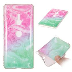 Pink Green Soft TPU Marble Pattern Case for Sony Xperia XZ3