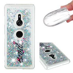 Smile Flower Dynamic Liquid Glitter Quicksand Soft TPU Case for Sony Xperia XZ3