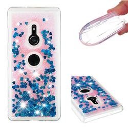 Dynamic Liquid Glitter Quicksand Sequins TPU Phone Case for Sony Xperia XZ3 - Blue
