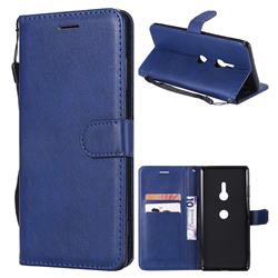 Retro Greek Classic Smooth PU Leather Wallet Phone Case for Sony Xperia XZ3 - Blue