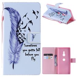Feather Birds PU Leather Wallet Case for Sony Xperia XZ3