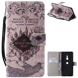 Castle The Marauders Map PU Leather Wallet Case for Sony Xperia XZ3