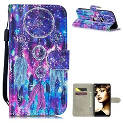 Star Wind Chimes 3D Painted Leather Wallet Phone Case for Sony Xperia XZ3