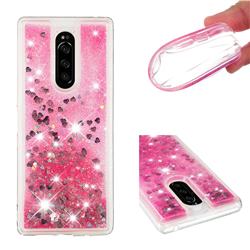 Dynamic Liquid Glitter Quicksand Sequins TPU Phone Case for Sony Xperia 1 / Xperia XZ4 - Rose