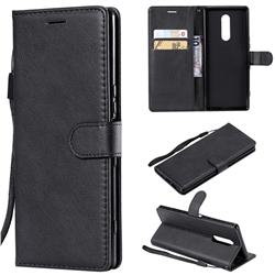Retro Greek Classic Smooth PU Leather Wallet Phone Case for Sony Xperia 1 / Xperia XZ4 - Black