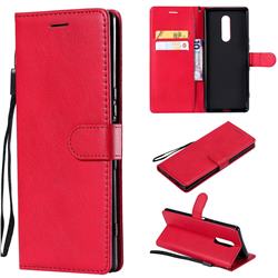 Retro Greek Classic Smooth PU Leather Wallet Phone Case for Sony Xperia 1 / Xperia XZ4 - Red