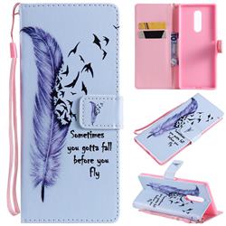 Feather Birds PU Leather Wallet Case for Sony Xperia 1 / Xperia XZ4