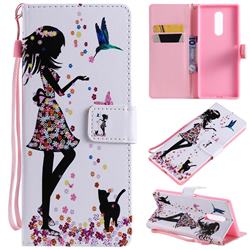 Petals and Cats PU Leather Wallet Case for Sony Xperia 1 / Xperia XZ4