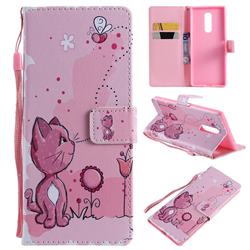 Cats and Bees PU Leather Wallet Case for Sony Xperia 1 / Xperia XZ4