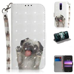 Pug Dog 3D Painted Leather Wallet Phone Case for Sony Xperia 1 / Xperia XZ4