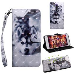 Husky Dog 3D Painted Leather Wallet Case for Sony Xperia 1 / Xperia XZ4