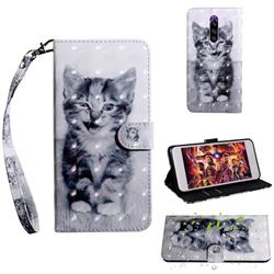 Smiley Cat 3D Painted Leather Wallet Case for Sony Xperia 1 / Xperia XZ4