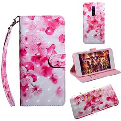 Peach Blossom 3D Painted Leather Wallet Case for Sony Xperia 1 / Xperia XZ4