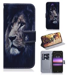 Lion Face PU Leather Wallet Case for Sony Xperia 1 / Xperia XZ4