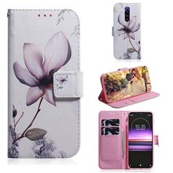 Magnolia Flower PU Leather Wallet Case for Sony Xperia 1 / Xperia XZ4