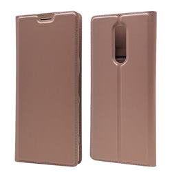 Ultra Slim Card Magnetic Automatic Suction Leather Wallet Case for Sony Xperia 1 / Xperia XZ4 - Rose Gold
