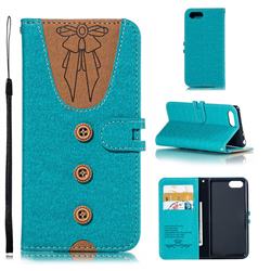 Ladies Bow Clothes Pattern Leather Wallet Phone Case for Sony Xperia 1 / Xperia XZ4 Compact - Green