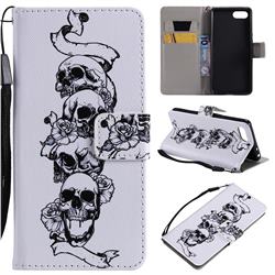Skull Head PU Leather Wallet Case for Sony Xperia XZ4 Compact