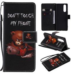 Angry Bear PU Leather Wallet Case for Sony Xperia 5 / Xperia XZ5