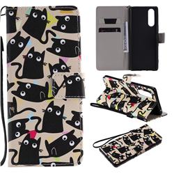 Cute Kitten Cat PU Leather Wallet Case for Sony Xperia 5 / Xperia XZ5