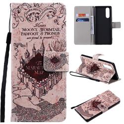 Castle The Marauders Map PU Leather Wallet Case for Sony Xperia 5 / Xperia XZ5