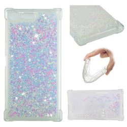 Dynamic Liquid Glitter Sand Quicksand Star TPU Case for Sony Xperia XZ Premium XZP - Pink