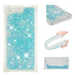 Dynamic Liquid Glitter Sand Quicksand TPU Case for Sony Xperia XZ Premium XZP - Silver Blue Star