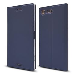 Ultra Slim Card Magnetic Automatic Suction Leather Wallet Case for Sony Xperia XZ Premium XZP - Royal Blue