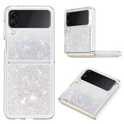 Dynamic Liquid Glitter Sand Quicksand Star TPU Case for Samsung Galaxy Z Flip4 - Pink